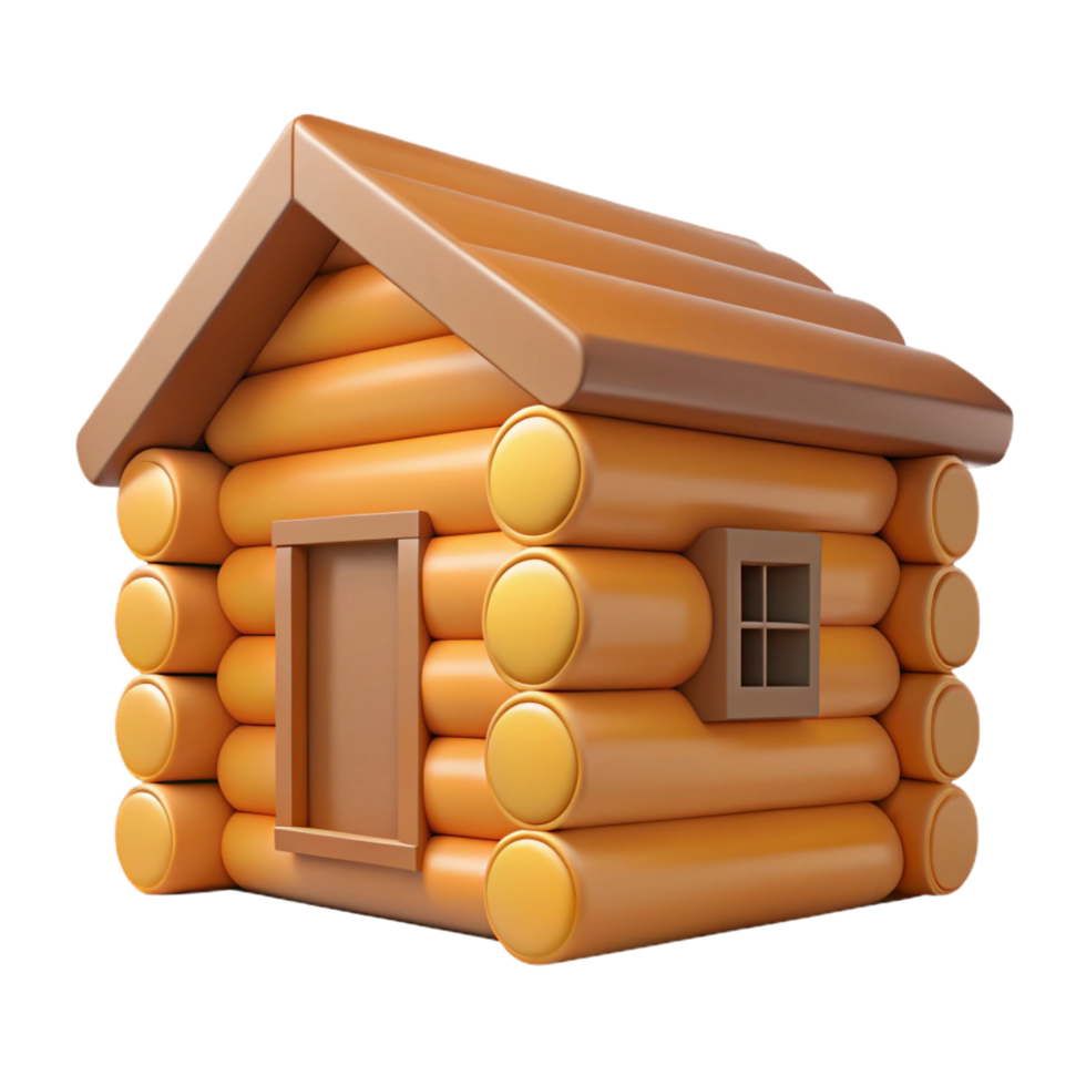 magnificent whimsical avant-garde Log cabin wall section, NO BACKGROUND with Transparent Background. fine detail png