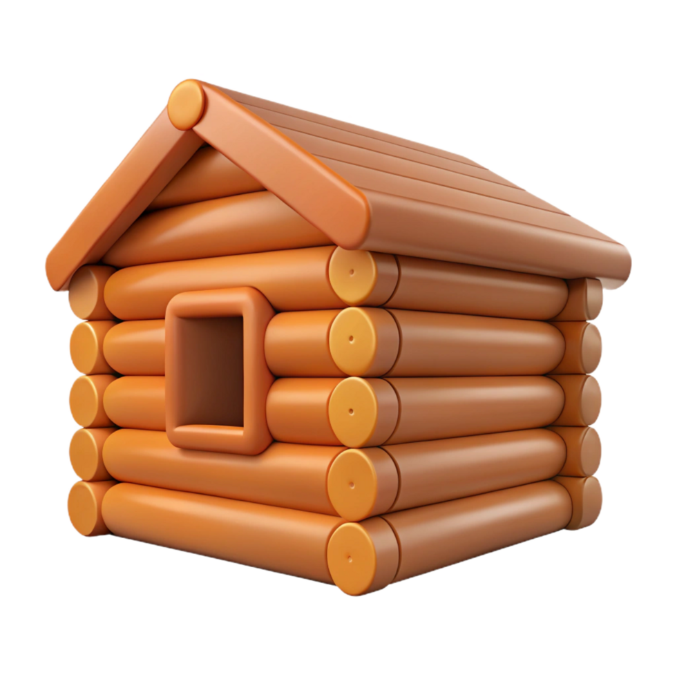 signature nordic Log cabin wall section, NO BACKGROUND with Transparent Background. premium png
