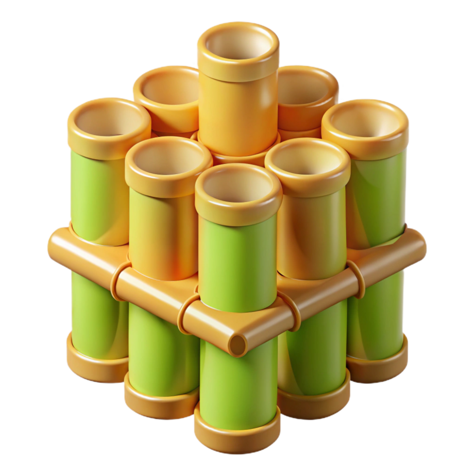 splendid abstract Bamboo building material section, NO BACKGROUND with Transparent Background. authentic png