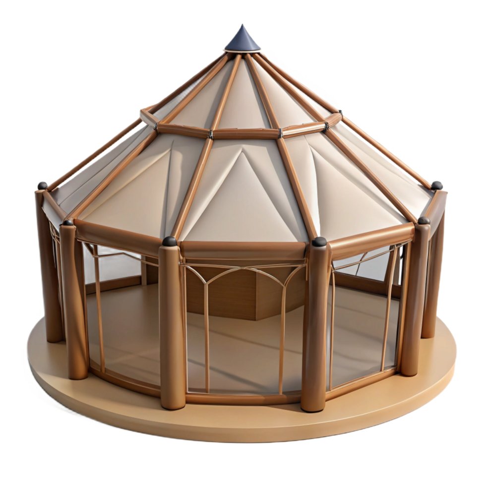 radiant impressionist Yurt frame structure, NO BACKGROUND with Transparent Background. authentic png