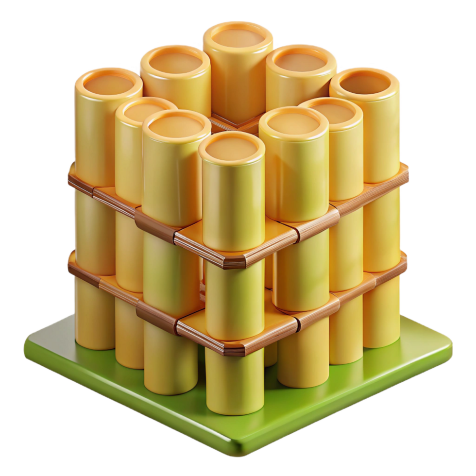 immaculate passionate minimalist Bamboo building material section, NO BACKGROUND with Transparent Background. original png
