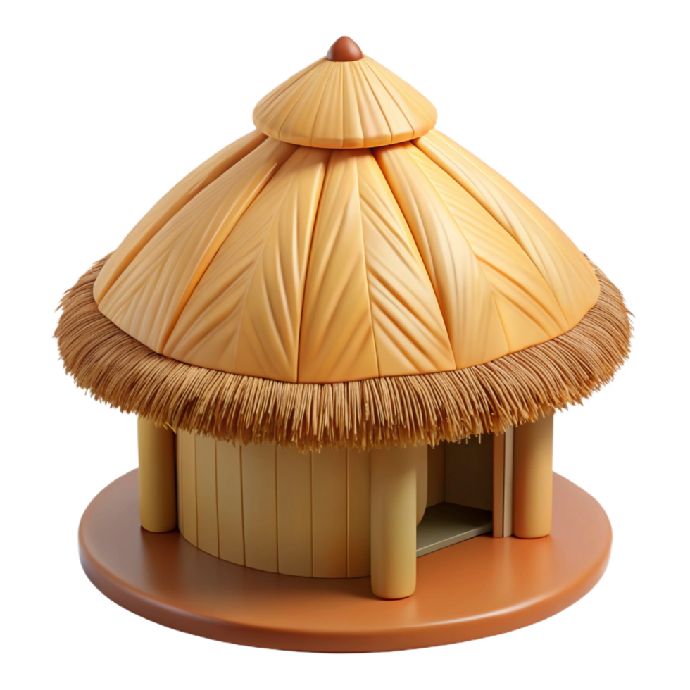 memorable surreal Thatched roof section, NO BACKGROUND with Transparent Background. impeccable png