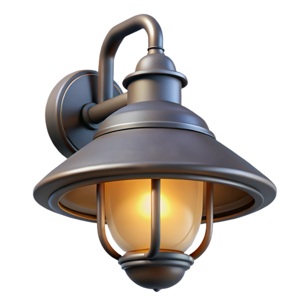 quintessential futuristic Exterior light fixture, NO BACKGROUND with Transparent Background. 4K png