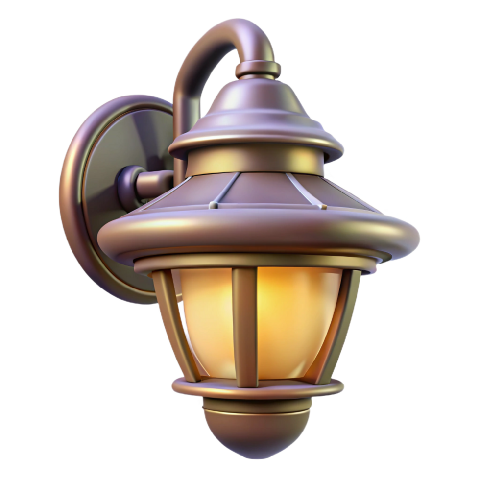 serene melancholic tropical Exterior light fixture, NO BACKGROUND with Transparent Background. precision png