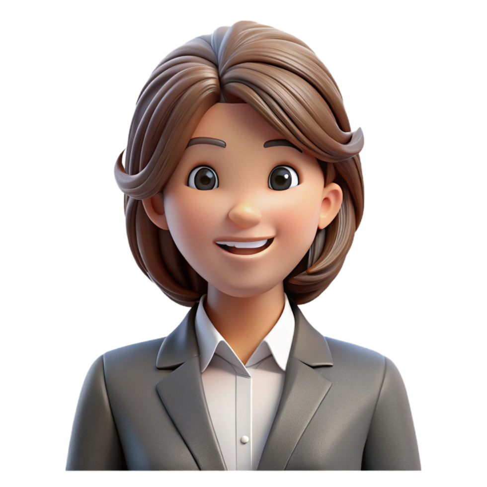 radiant abstract Smiling business woman, professional attire, NO BACKGROUND with Transparent Background. precision png