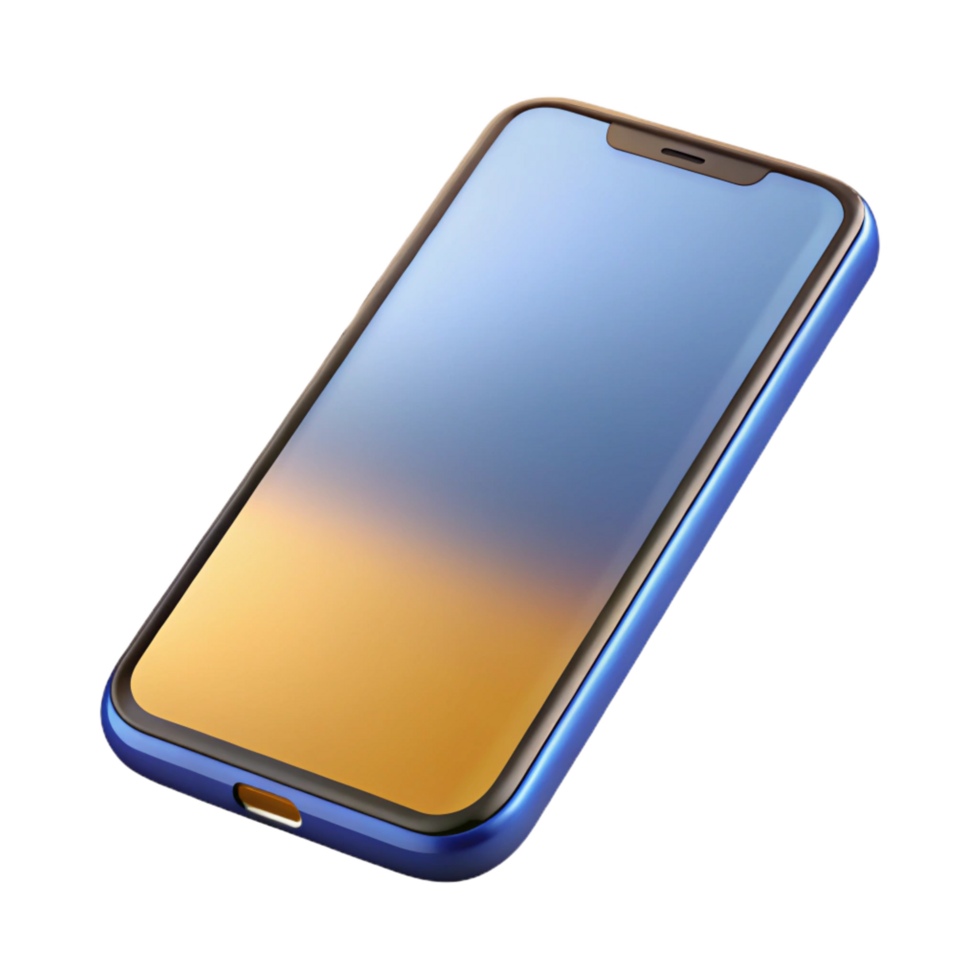 peaceful stunning Smartphone, modern, touchscreen, NO BACKGROUND with Transparent Background. refined png
