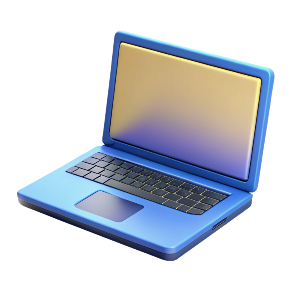 romantic dazzling Laptop computer, open, screen, NO BACKGROUND with Transparent Background. handcrafted png