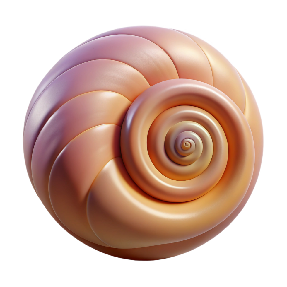 impressive unforgettable Perfect spiral seashell NO BACKGROUND with Transparent Background. png