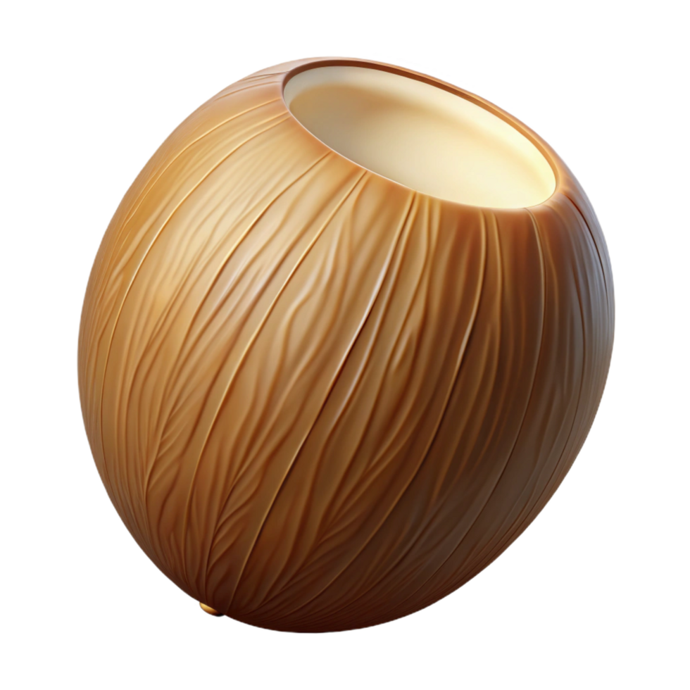 signature rustic Whole coconut with husk NO BACKGROUND with Transparent Background. gallery standard png