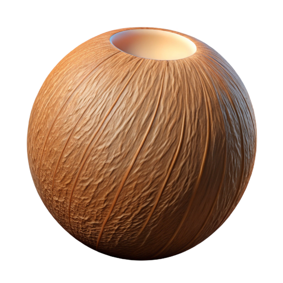 wonderful dreamy avant-garde Whole coconut with husk NO BACKGROUND with Transparent Background. original png