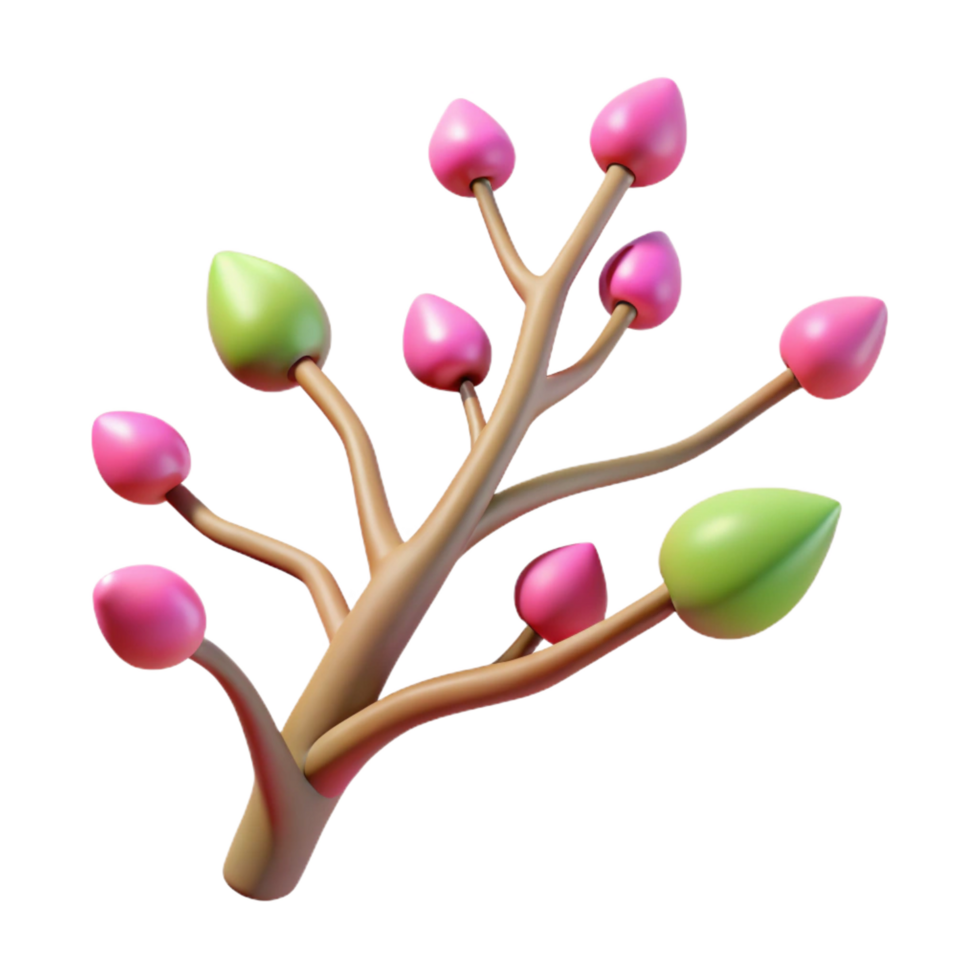 joyful alluring Tree branch with buds NO BACKGROUND with Transparent Background. artisan png