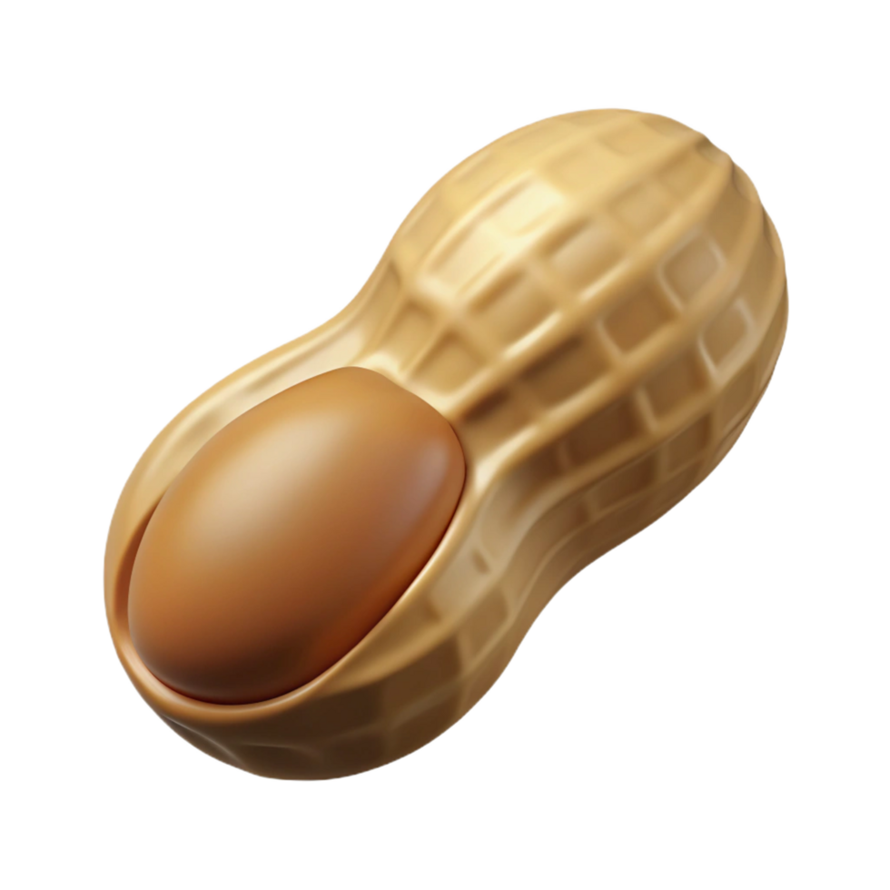 peaceful alluring Peanut, single, in shell. NO BACKGROUND with Transparent Background. expertly shot png
