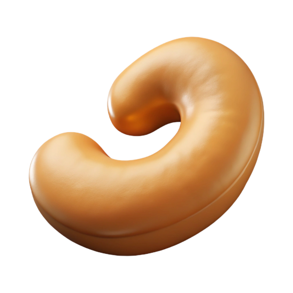 spectacular notable Cashew nut, single, roasted. NO BACKGROUND with Transparent Background. png