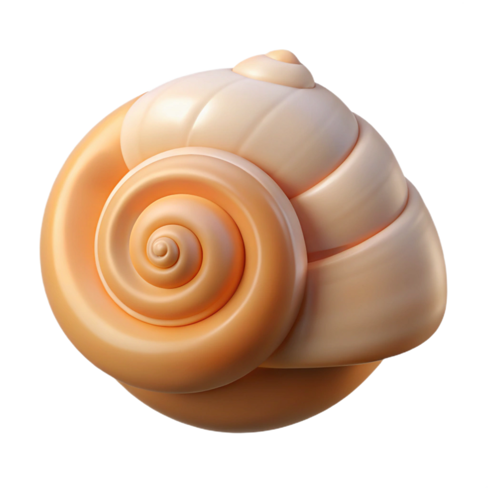 quintessential baroque Single seashell, spiral. NO BACKGROUND with Transparent Background. 8K png