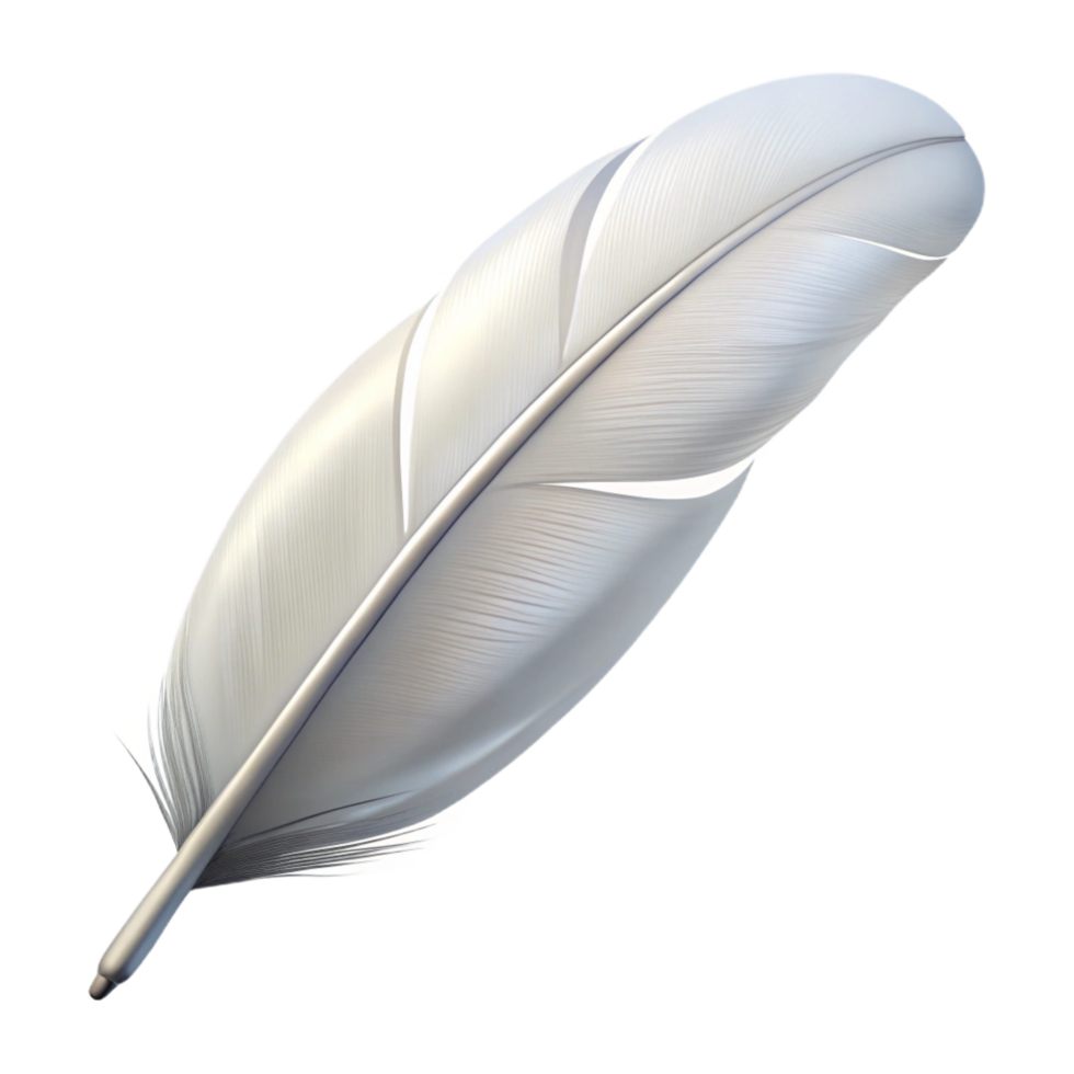 wonderful victorian Single feather, white. NO BACKGROUND with Transparent Background. elite png