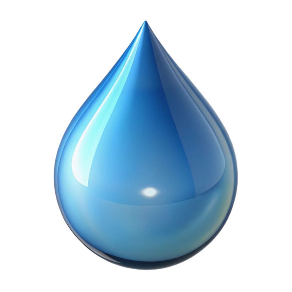 pristine minimalist Water droplet, clear. NO BACKGROUND with Transparent Background. top-tier png