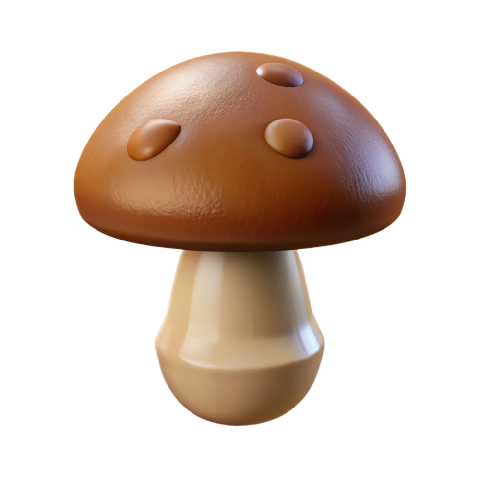 magnificent artistic Brown mushroom, cap and stem. NO BACKGROUND with Transparent Background. high resolution png
