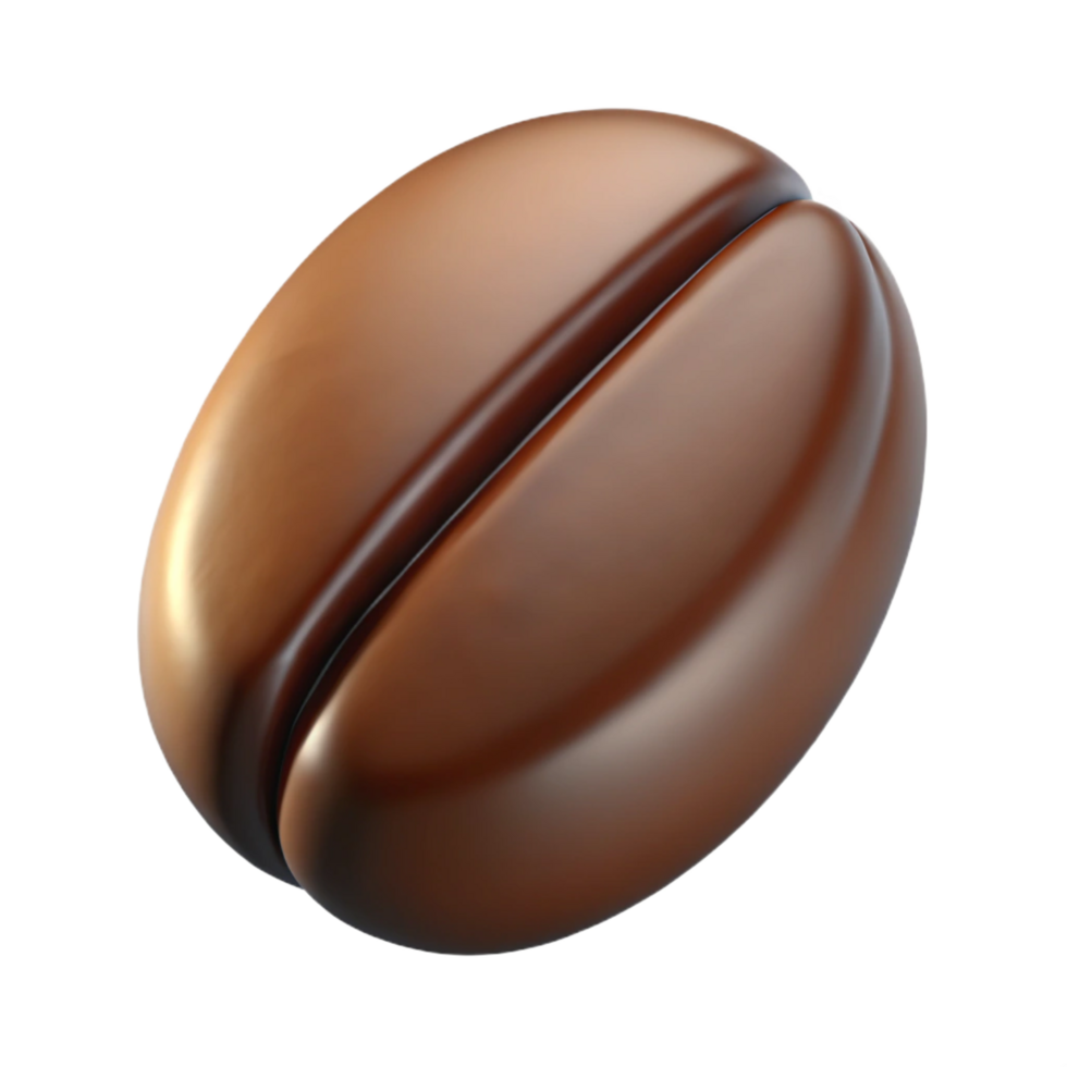 remarkable abstract Single coffee bean, roasted. NO BACKGROUND with Transparent Background. authentic png