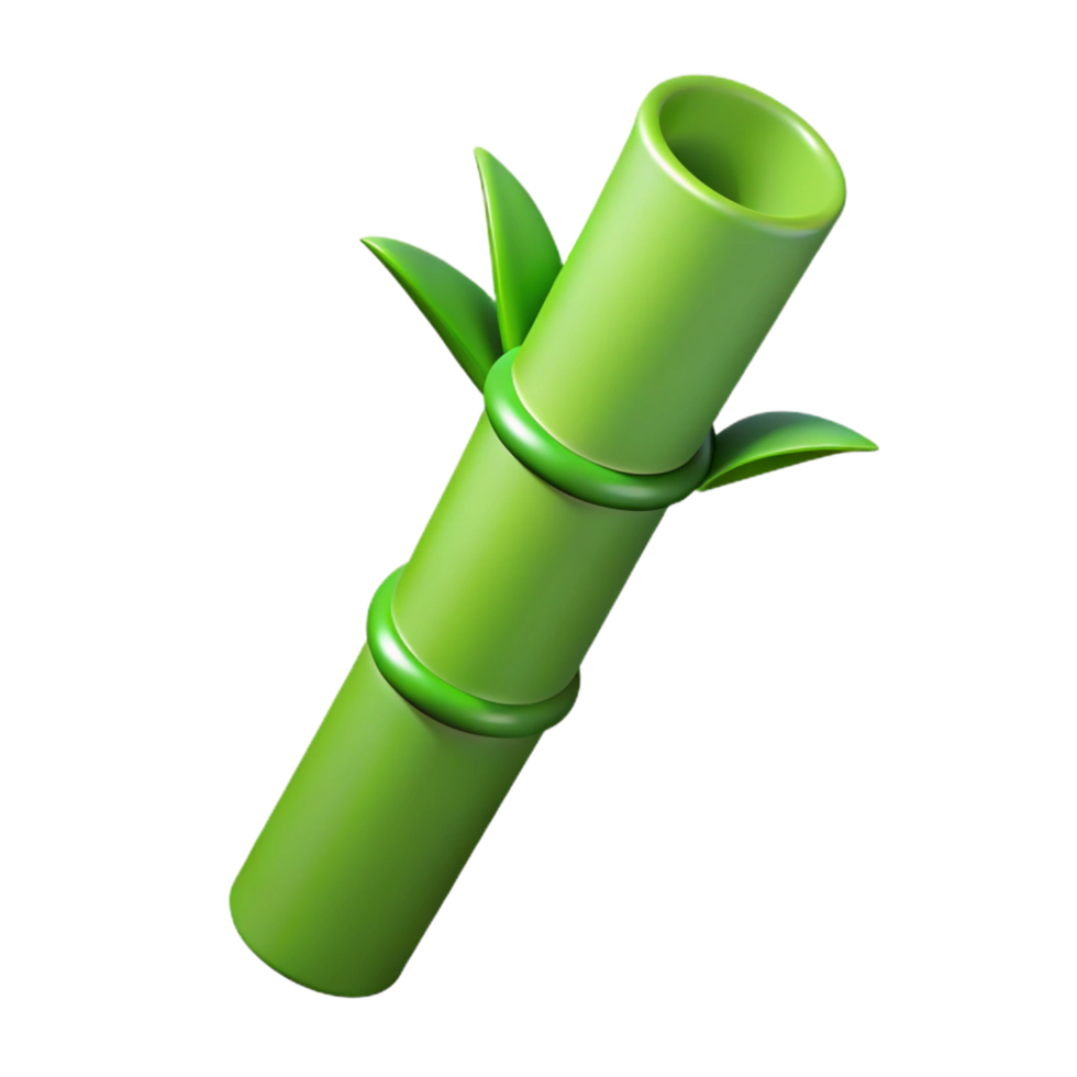 passionate alluring Bamboo stalk, single, green. NO BACKGROUND with Transparent Background. museum quality png