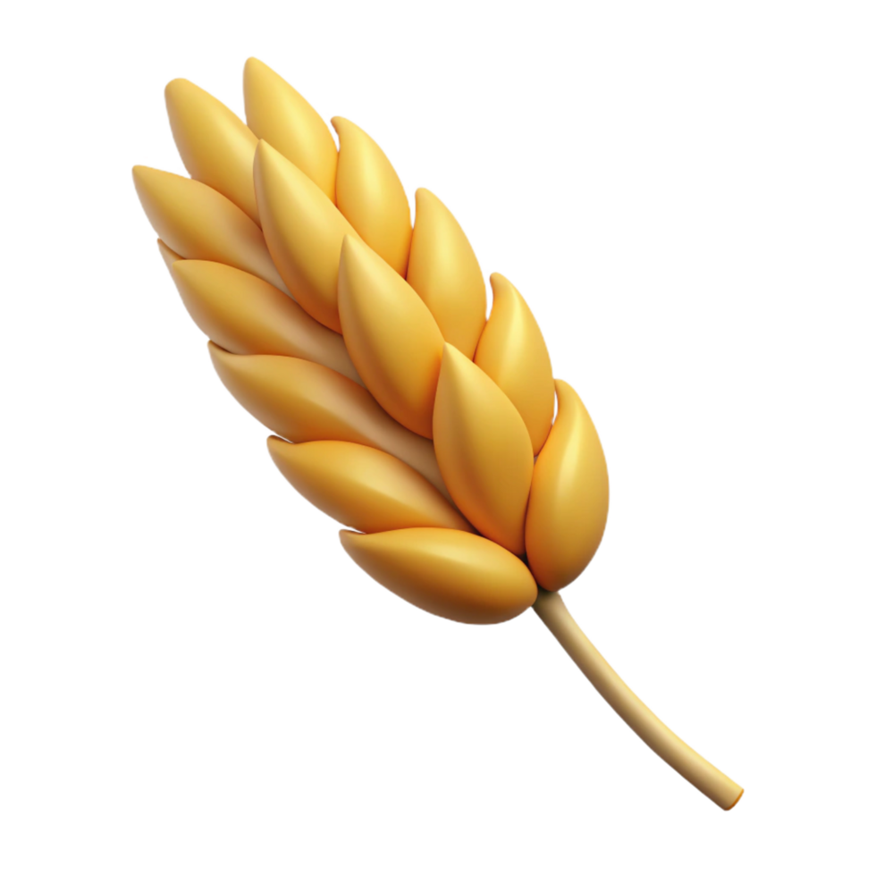 impressive bold abstract Wheat stalk, single, with grains. NO BACKGROUND with Transparent Background. exclusive png