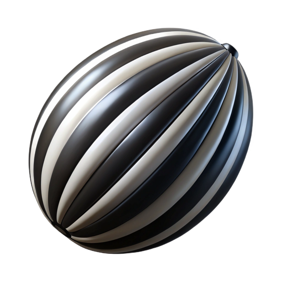 fascinating intense retro Single sunflower seed, black and white striped. NO BACKGROUND with Transparent Background. expertly shot png