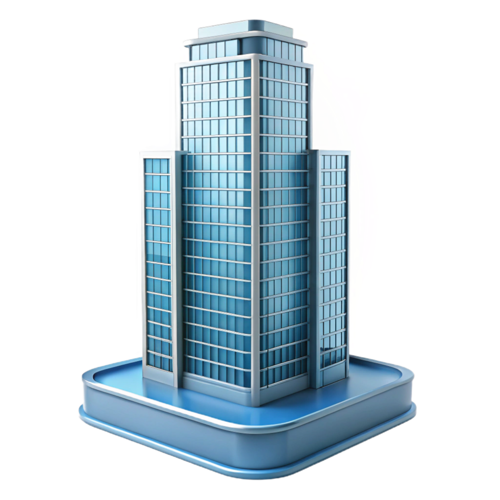 wonderful abstract Modern skyscraper architectural model NO BACKGROUND with Transparent Background. artisan png