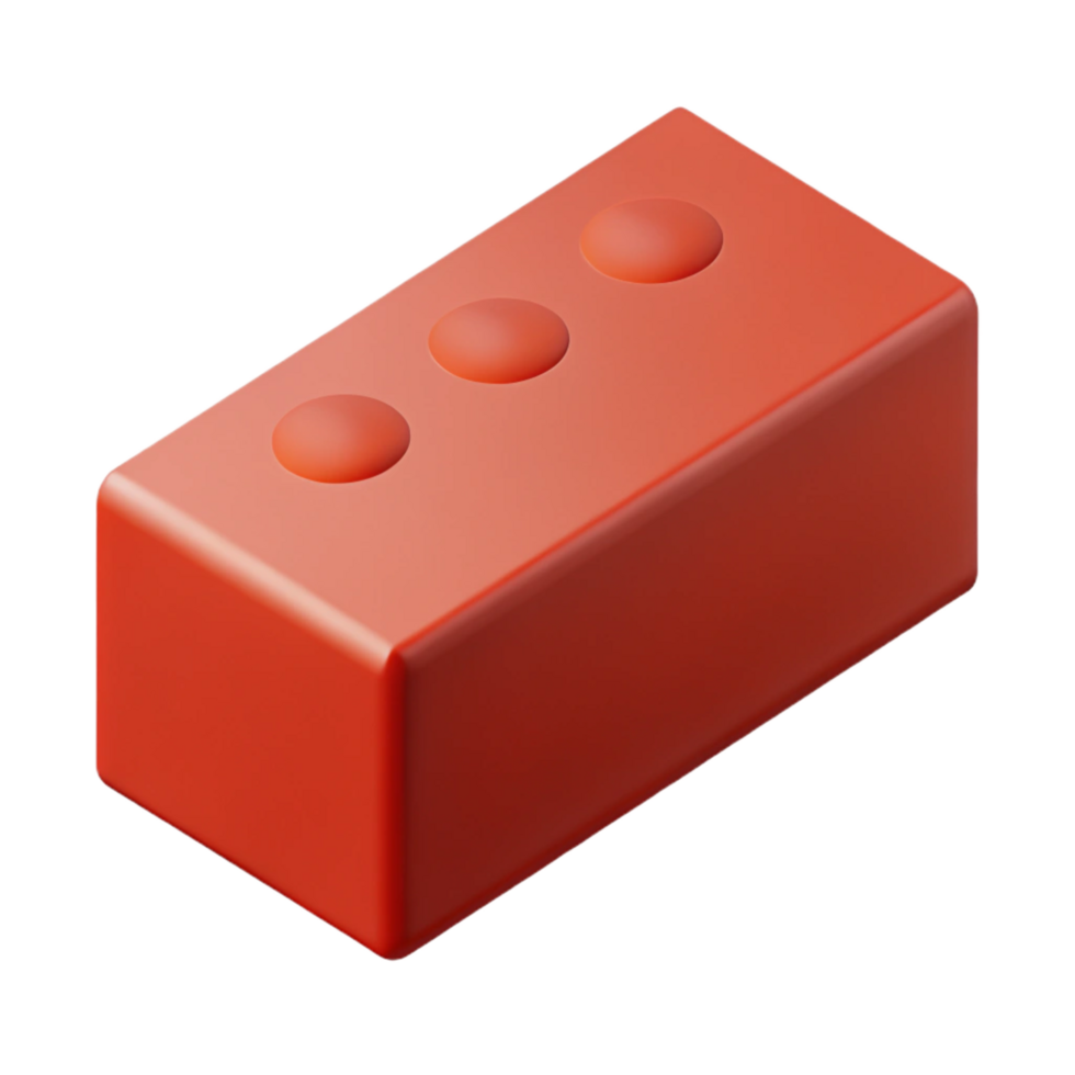 striking surreal Single red brick NO BACKGROUND with Transparent Background. perfect clarity png