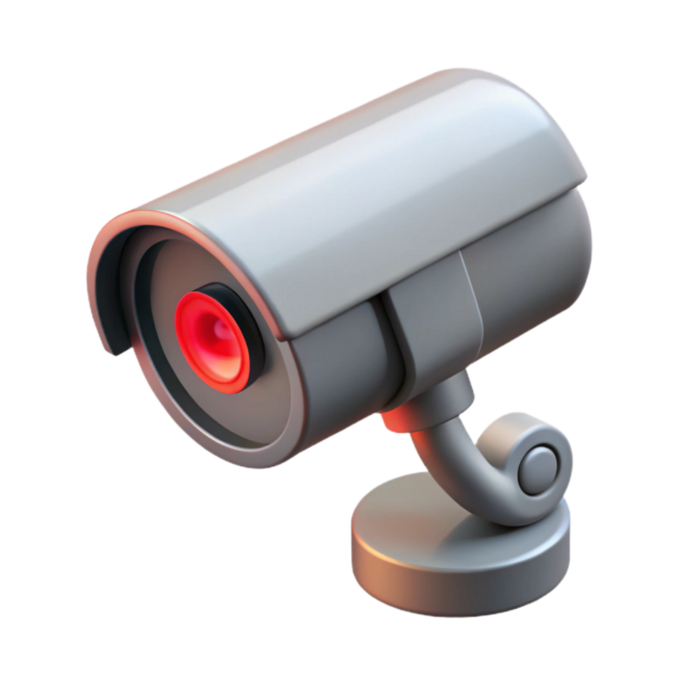 memorable organic Security camera with blinking red light. NO BACKGROUND with Transparent Background. handcrafted png