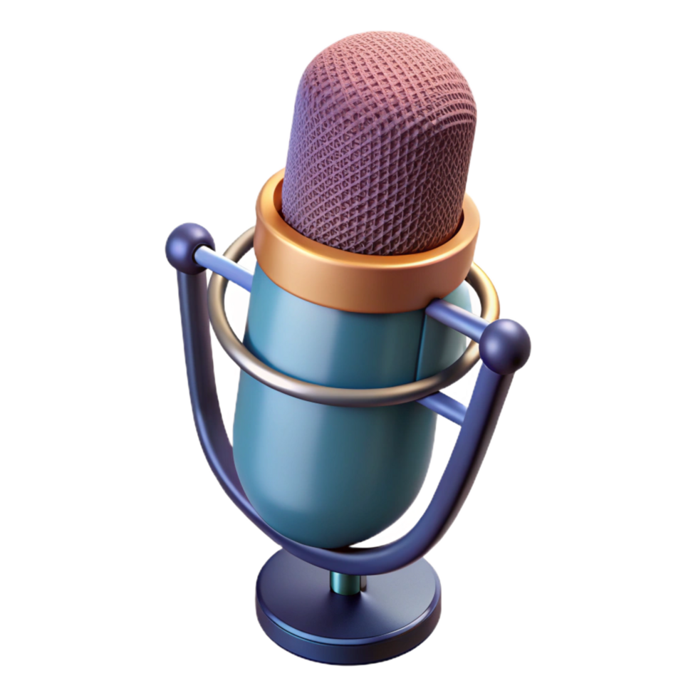 pristine impressionist Studio microphone with pop filter. NO BACKGROUND with Transparent Background. flawless png