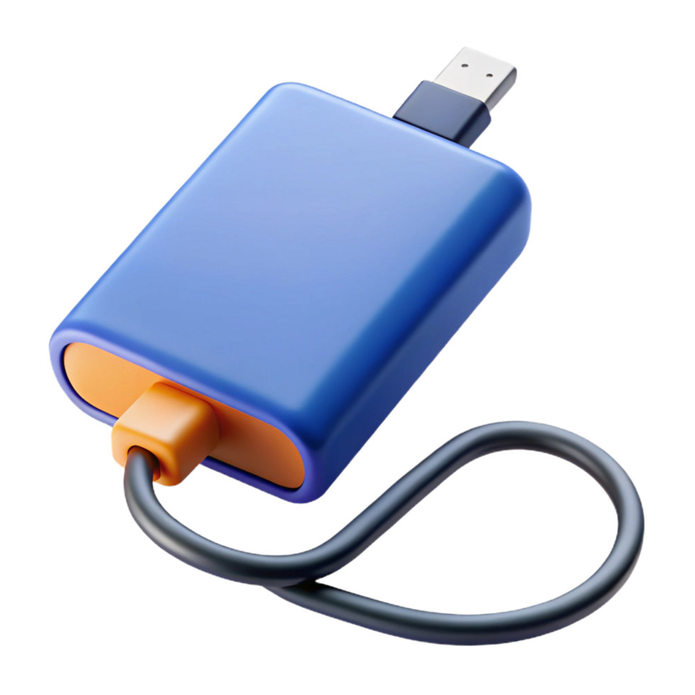 sumptuous urban External hard drive with cable attached. NO BACKGROUND with Transparent Background. authentic png