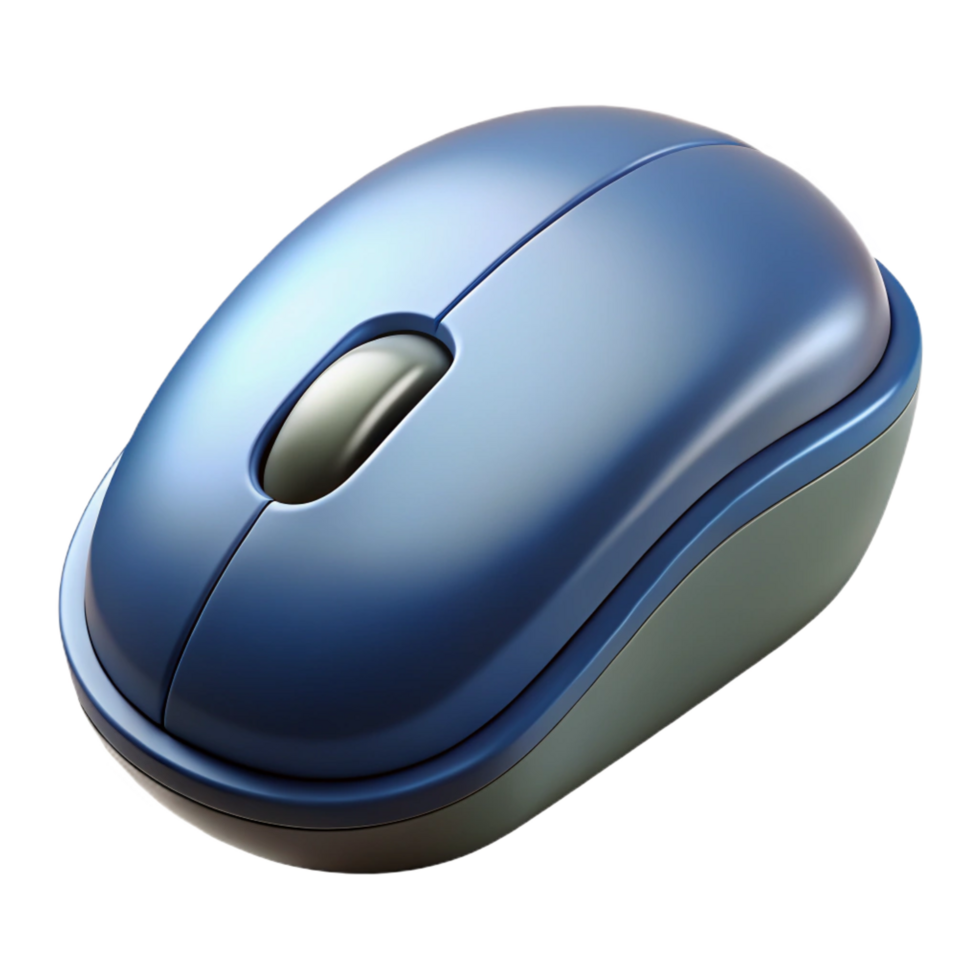 reflective striking Computer mouse with ergonomic design. NO BACKGROUND with Transparent Background. professional png