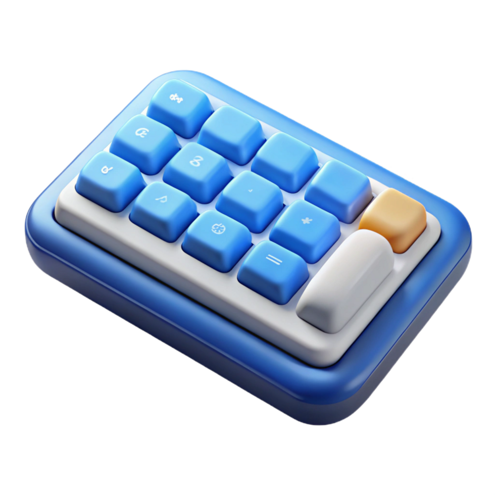 nostalgic splendid Wireless keyboard with numeric keypad. NO BACKGROUND with Transparent Background. gallery standard png