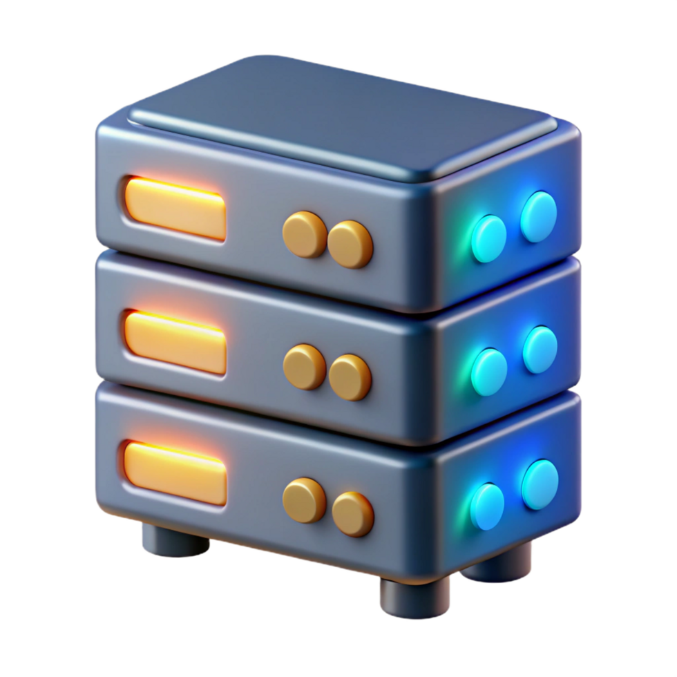 iconic coastal Server rack with blinking lights. NO BACKGROUND with Transparent Background. elite png