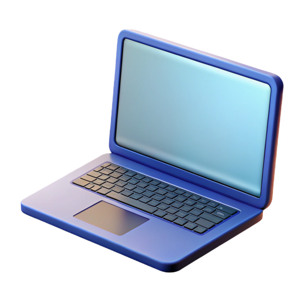 majestic notable Laptop computer with blank screen. NO BACKGROUND with Transparent Background. png