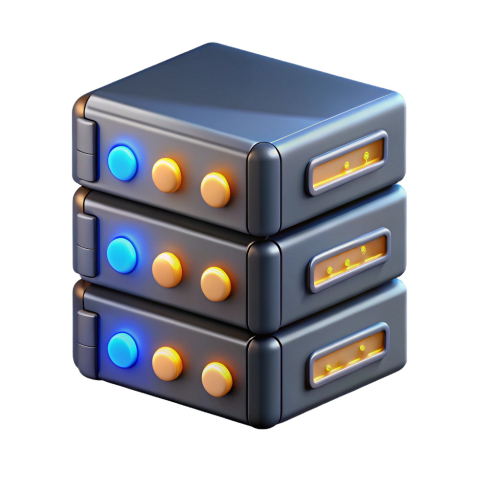 unparalleled contemporary Server rack with blinking lights. NO BACKGROUND with Transparent Background. expertly shot png