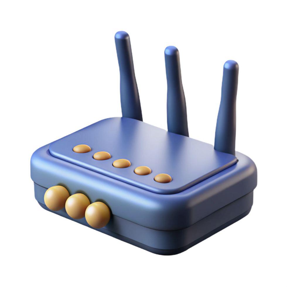 romântico esplêndido sem fio roteador com antenas. não fundo com transparente fundo. luxo png