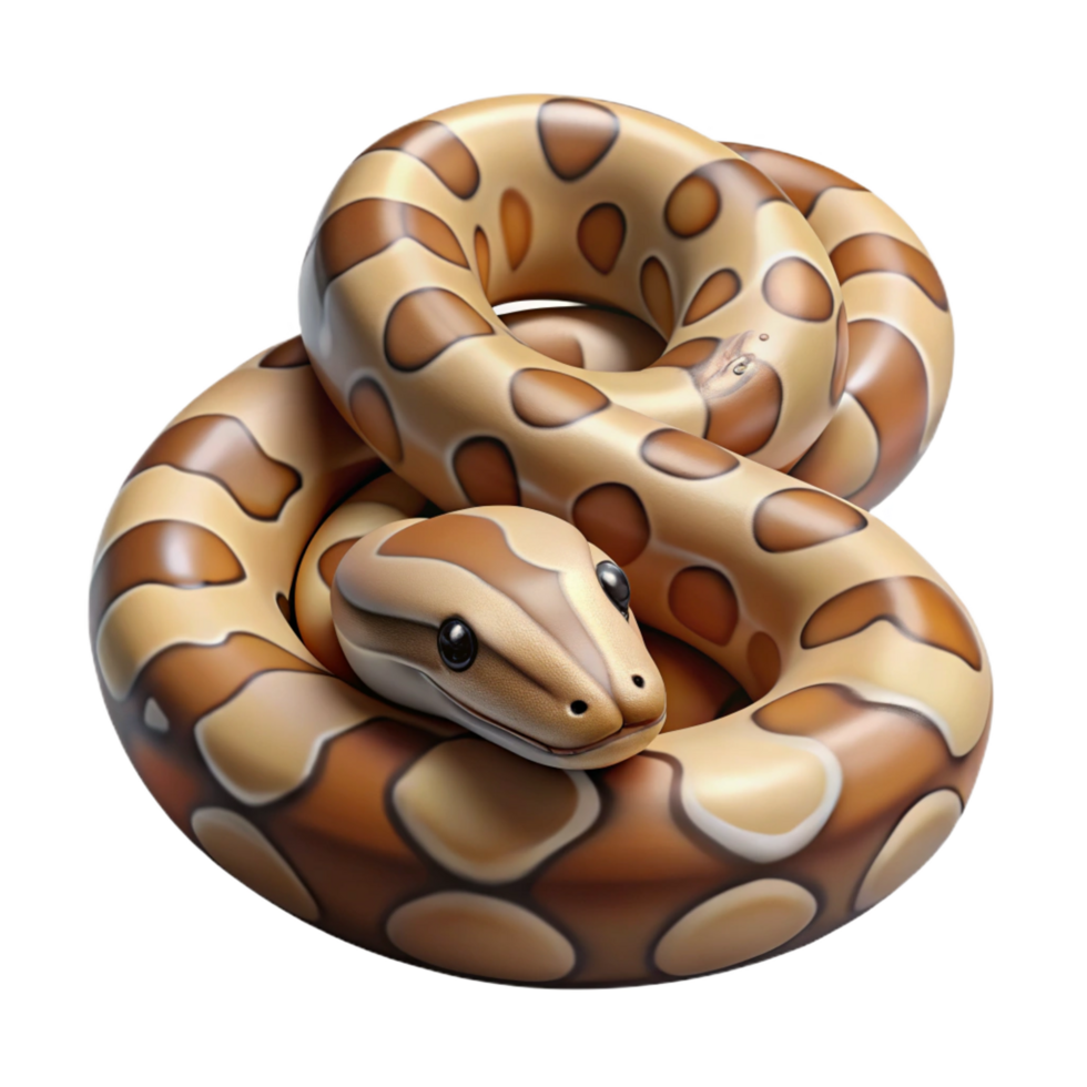 rare bohemian A close-up of a Ball Python, coiled tightly, NO BACKGROUND with Transparent Background. flawless png
