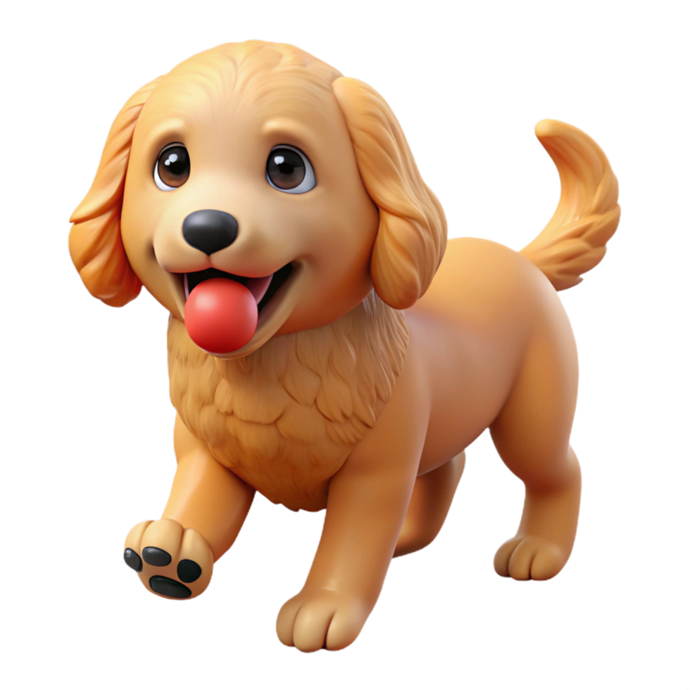 radiant nostalgic organic A playful Golden Doodle puppy, fetching a ball ball removed, NO BACKGROUND with Transparent Background. museum quality png