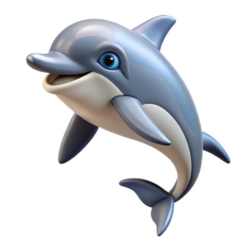 pristine calm art deco A playful Pacific White-sided Dolphin, jumping, NO BACKGROUND with Transparent Background. 4K png