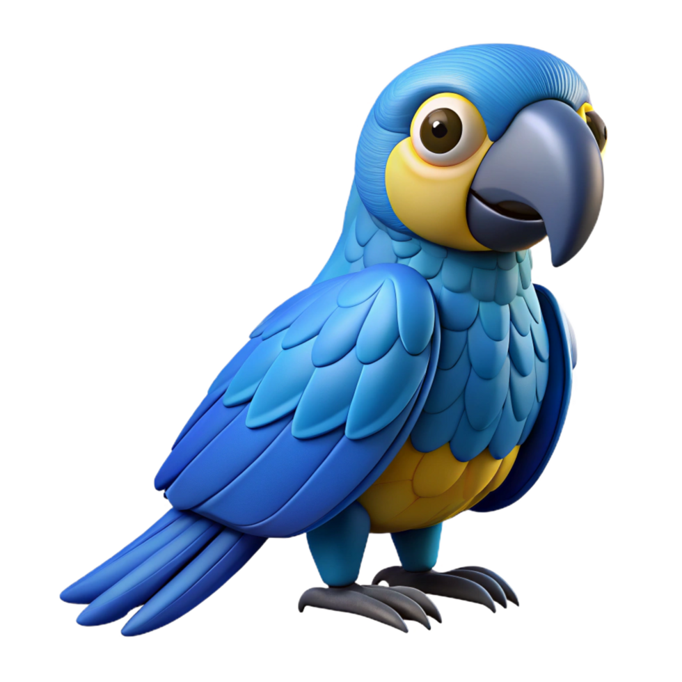 standout renaissance A colorful Hyacinth Macaw, perched, NO BACKGROUND with Transparent Background. gallery standard png
