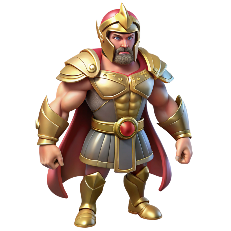 notable art deco Ares, god of war, armored and fierce, NO BACKGROUND with Transparent Background. elite png