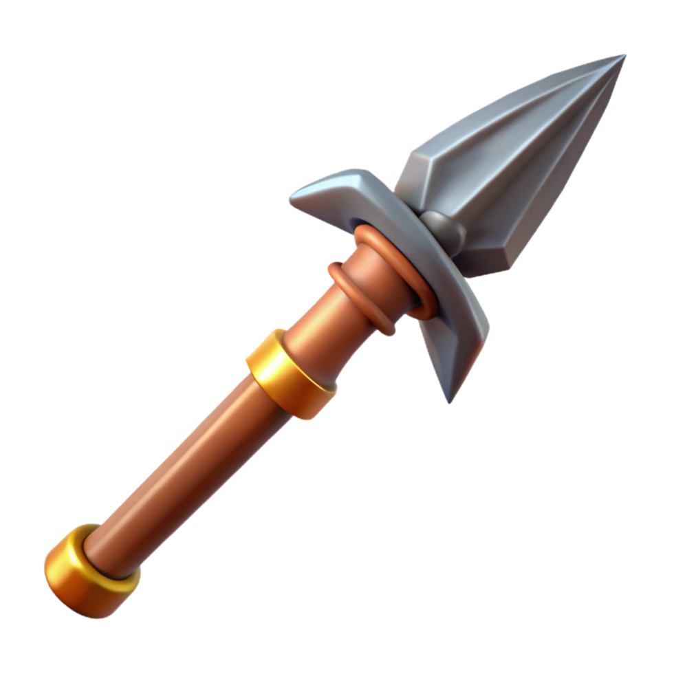 iconic baroque Odin's Spear, Gungnir, powerful weapon, NO BACKGROUND with Transparent Background. precision png
