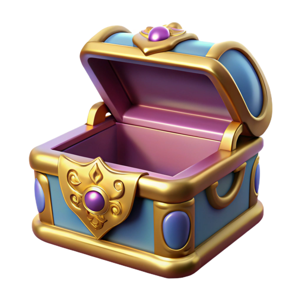 stunning coastal Pandora's Box, ornate container, slightly open, NO BACKGROUND with Transparent Background. artisan png