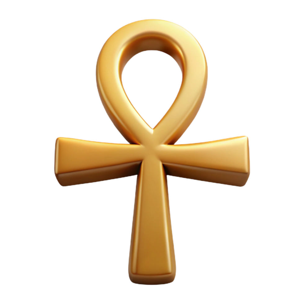 spectacular dynamic nordic Ankh, Egyptian symbol of life, hieroglyphic, NO BACKGROUND with Transparent Background. impeccable png