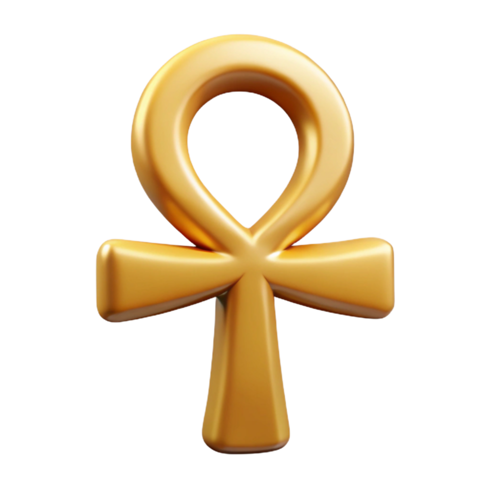 remarkable rustic Ankh, Egyptian symbol of life, hieroglyphic, NO BACKGROUND with Transparent Background. precision png