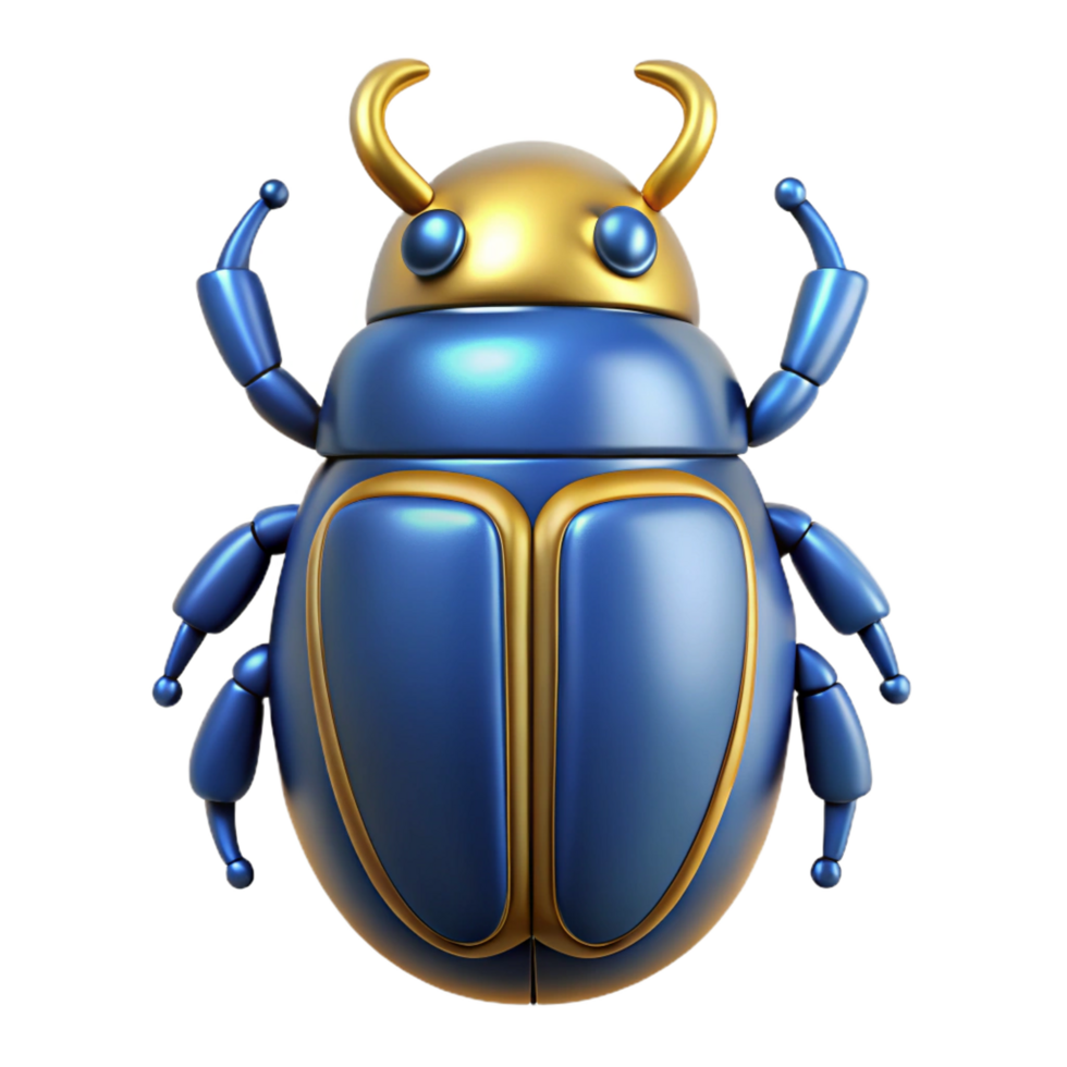stunning signature Scarab beetle, Egyptian symbol of rebirth, detailed, NO BACKGROUND with Transparent Background. png