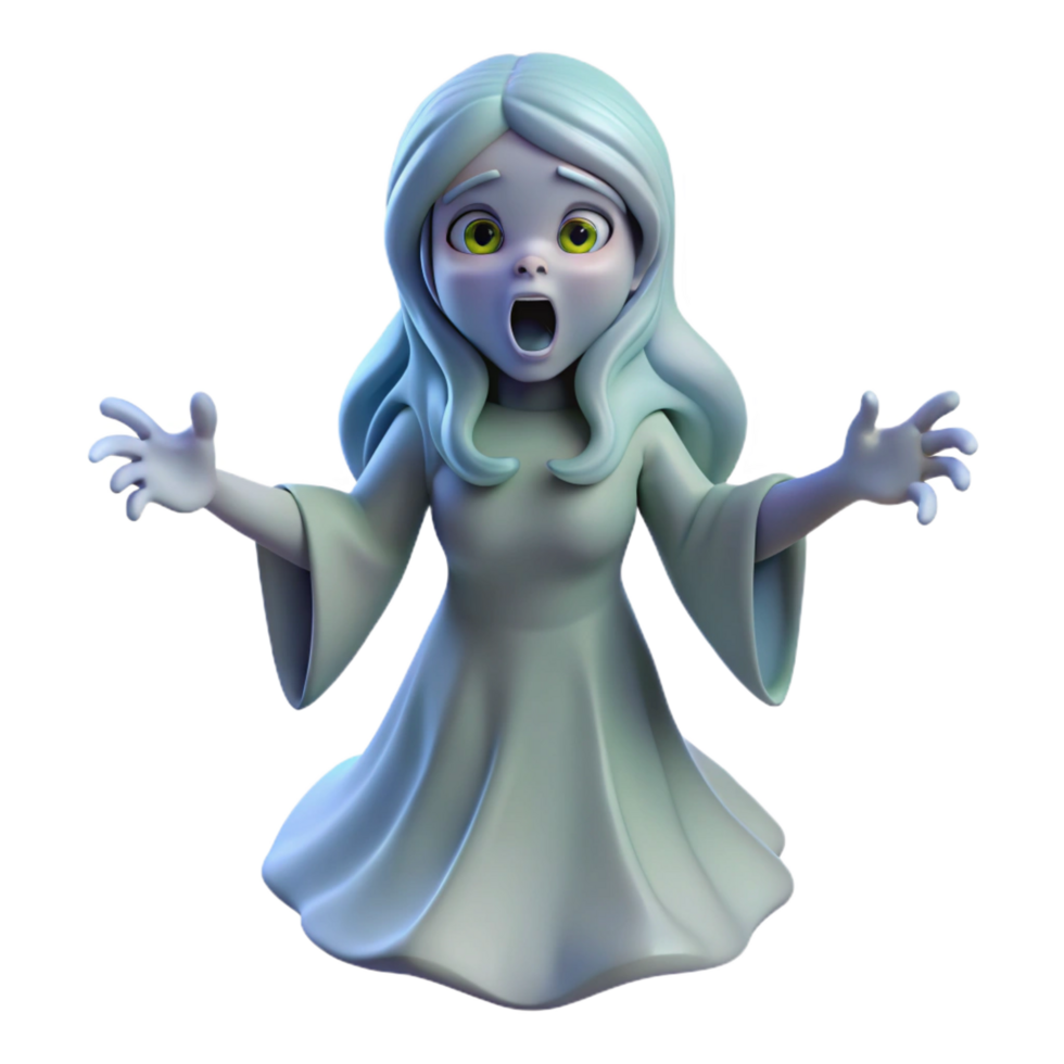 radiant classic Banshee, Irish wailing spirit, ethereal, NO BACKGROUND with Transparent Background. elite png