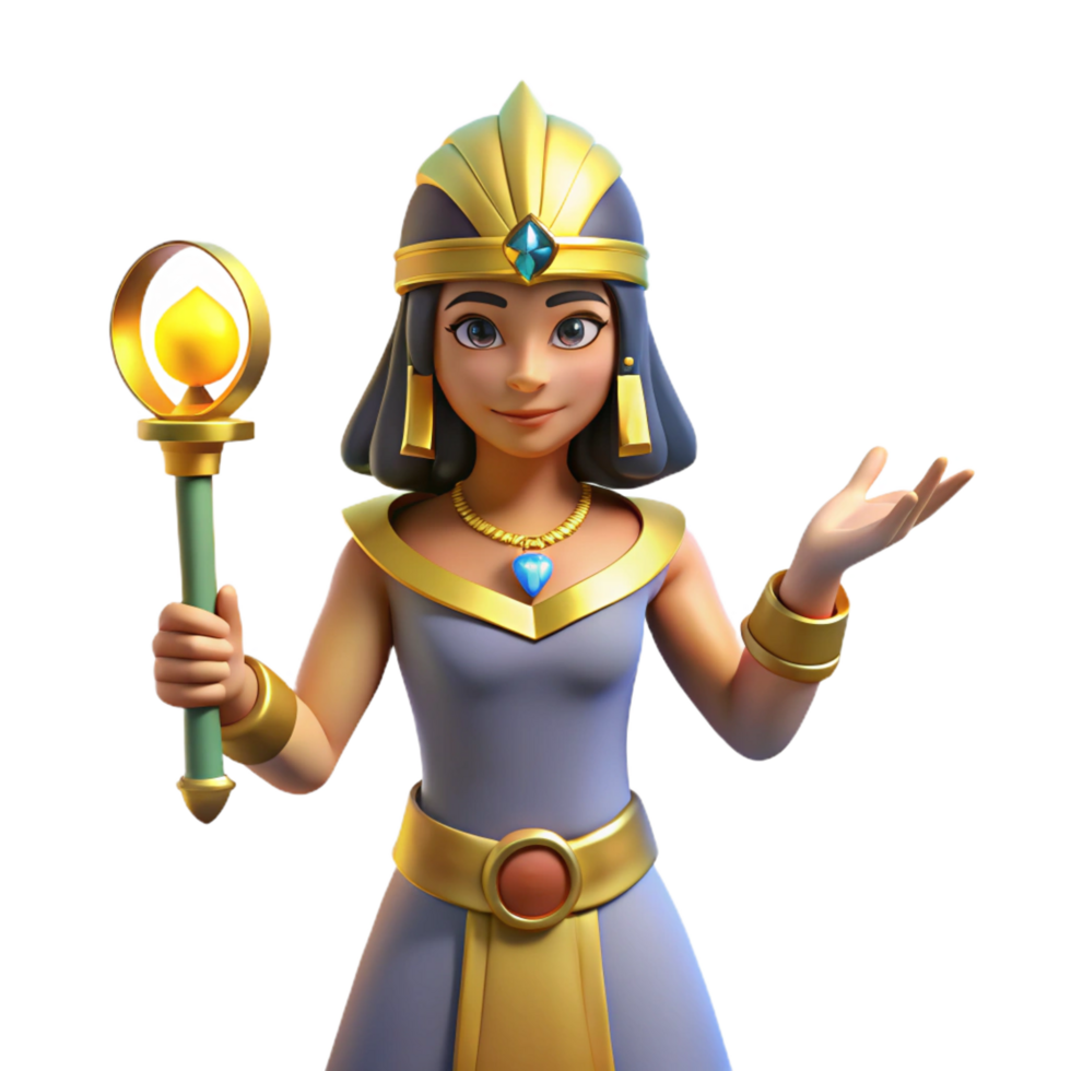 mysterious picturesque Isis, Egyptian goddess of magic. NO BACKGROUND with Transparent Background. gallery standard png