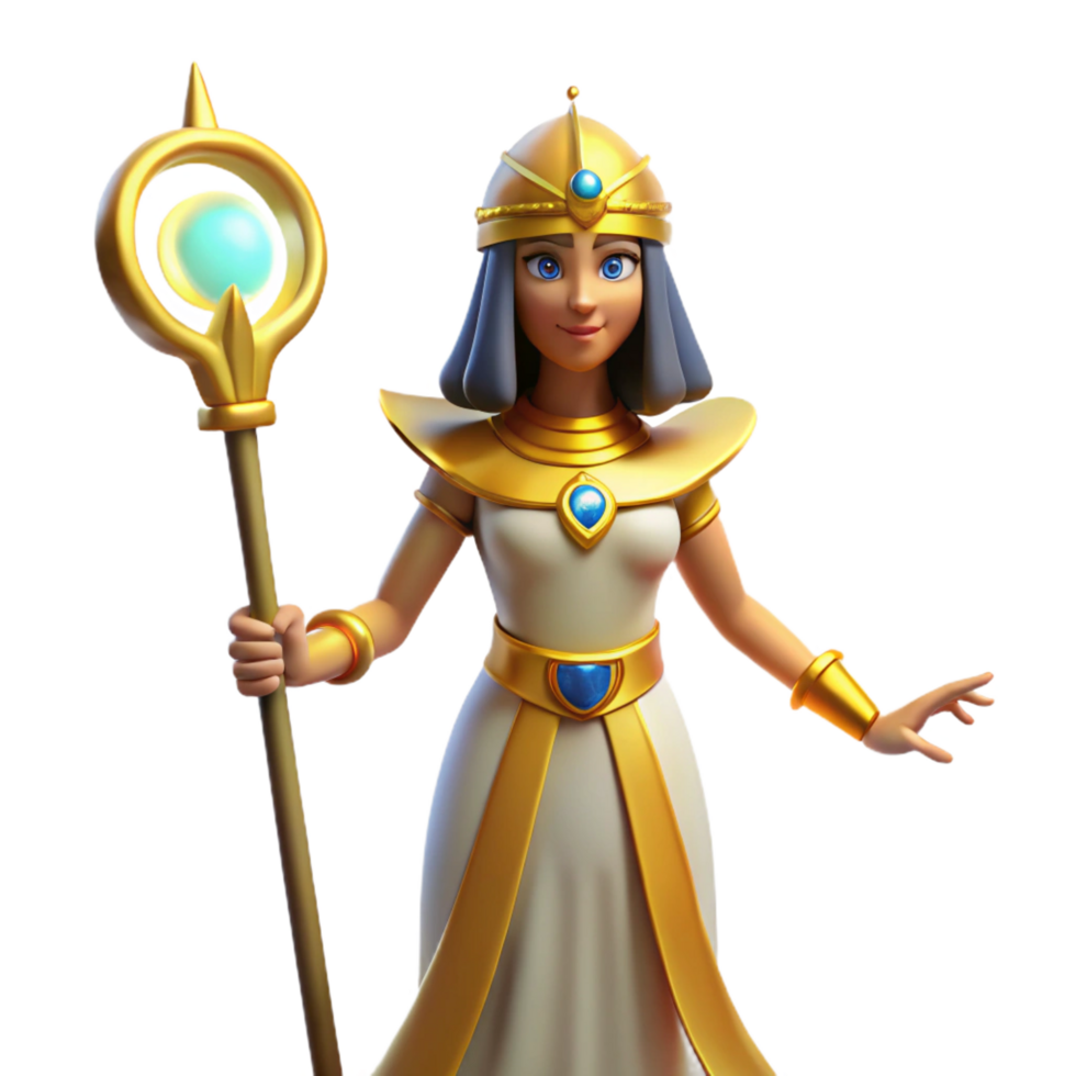 immaculate dreamy avant-garde Isis, Egyptian goddess of magic. NO BACKGROUND with Transparent Background. 8K png