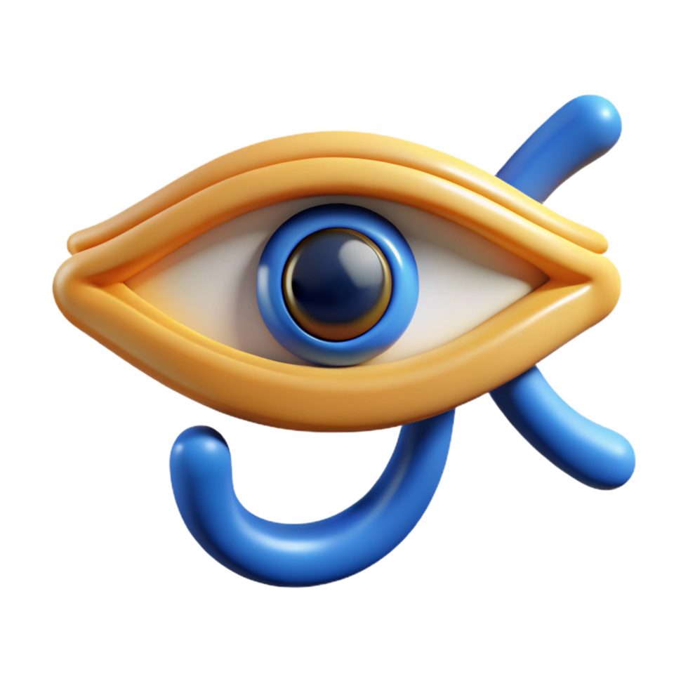 sumptuous intense artistic Eye of Horus, Egyptian symbol of protection. NO BACKGROUND with Transparent Background. flawless png